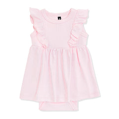 Pointelle Bodysuit Dress in Sakura