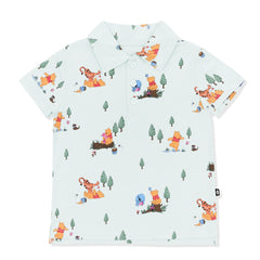 Toddler Short Sleeve Polo in Winnie the Pooh Hundred Acre Wood