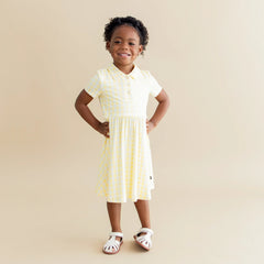 Polo Dress in Gingham Chamomile