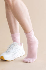 Adult Crew Socks in Blush