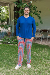 Men's Lounge Pants in Patriotic Gingham