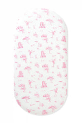 Oval Bassinet Sheet in Toile Ballet