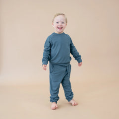 Bamboo Jersey Jogger Set in Atlantic