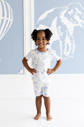 Short Sleeve Pajamas in Toile Safari