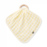 Lovey in Gingham Chamomile with Removable Wooden Teething Ring