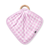 Lovey in Gingham Thistle with Removable Wooden Teething Ring