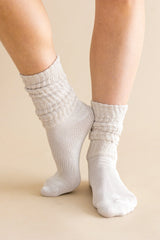 Adult Scrunch Socks in Oat