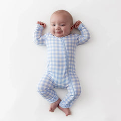 Zippered Romper in Gingham Breeze