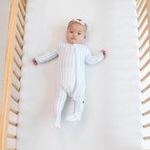 Zippered Footie in Small Mist Stripe