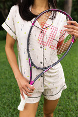 Women's Short Sleeve Pajama Set in Tennis