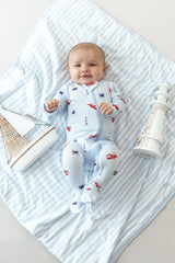 Baby Blanket in Small Mist Stripe 1.0