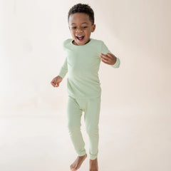 Long Sleeve Pajamas in Basil