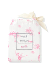 Oval Bassinet Sheet in Toile Ballet