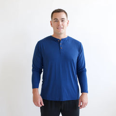 Men's Long Sleeve Henley Top in Tahoe