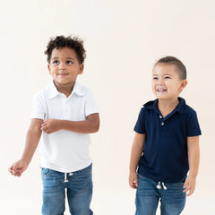 Toddler Short Sleeve Polo in Navy