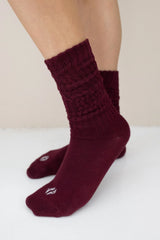 Adult Scrunch Socks in Burgundy