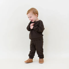 French Terry Jogger Set in Espresso