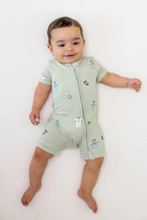 Zipper Shortall Romper in Soccer