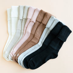 Adult Scrunch Socks in Latte