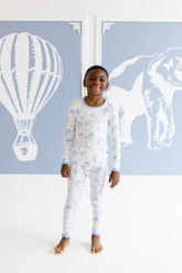 Long Sleeve Pajamas in Toile Safari