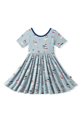 Twirl Dress in Patriotic Goose