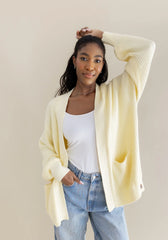 Chunky Knit Women's Oversized Cardigan in Chamomile