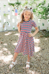 Twirl Dress in Patriotic Gingham