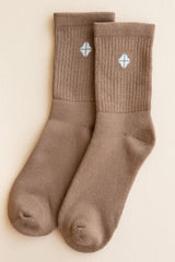 Adult Crew Socks in Latte