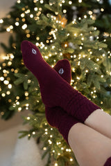 Adult Scrunch Socks in Burgundy