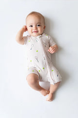 Zipper Shortall Romper in Tennis