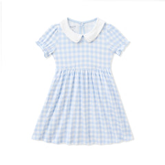 Peter Pan Collar Dress in Gingham Breeze