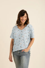 Women's Relaxed Fit V-Neck in Mallard Duck
