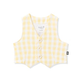 Tuxedo Vest in Gingham Chamomile