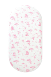 Oval Bassinet Sheet in Toile Ballet