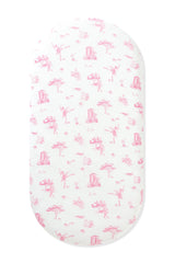 Oval Bassinet Sheet in Toile Ballet