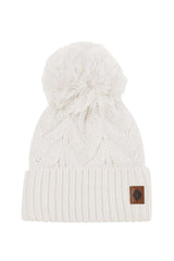 Chunky Cable Knit Beanie in Oat