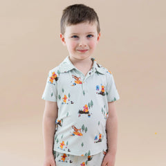 Toddler Short Sleeve Polo in Winnie the Pooh Hundred Acre Wood