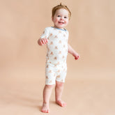 Short Sleeve Pajamas in Teddy Bear