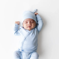 Pointelle Take Me Home Set with Cap in Breeze