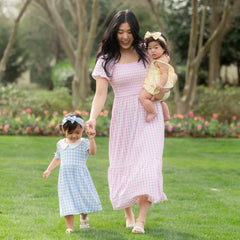 Peter Pan Collar Dress in Gingham Breeze