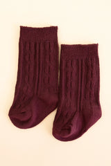 Knee High Socks in Burgundy