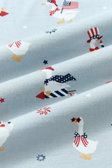 Twirl Bodysuit Dress in Patriotic Goose