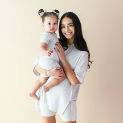 Zippered Shortall Romper in Oat
