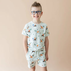 Short Sleeve Jogger Set in Winnie the Pooh Hundred Acre Wood