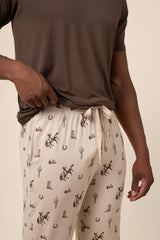 Men's Short Sleeve & Pant PJ Set in Classic Cowboy