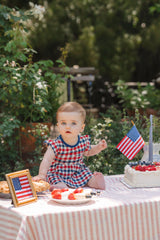 Twirl Bodysuit Dress in Patriotic Gingham