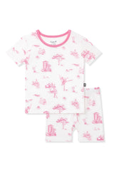Short Sleeve Pajamas in Toile Ballet