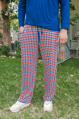 Men's Lounge Pants in Patriotic Gingham