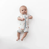 Zipper Shortall Romper in Home Run