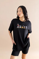 Women’s Biker Short Set in Mickey and Friends on Midnight